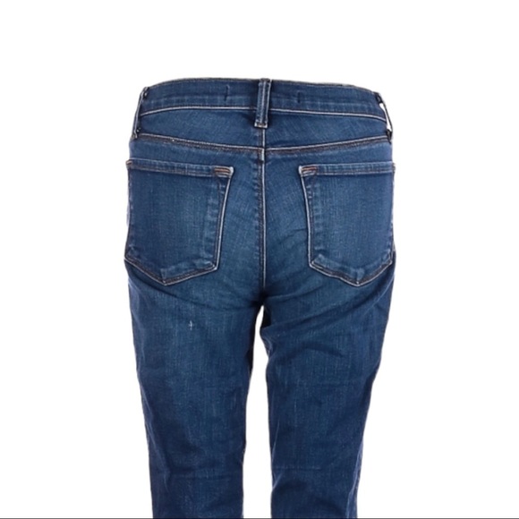 J Brand Alta Busted Distressed Knee Skinny Capri Blue Jeans Size 24 - Picture 6 of 12